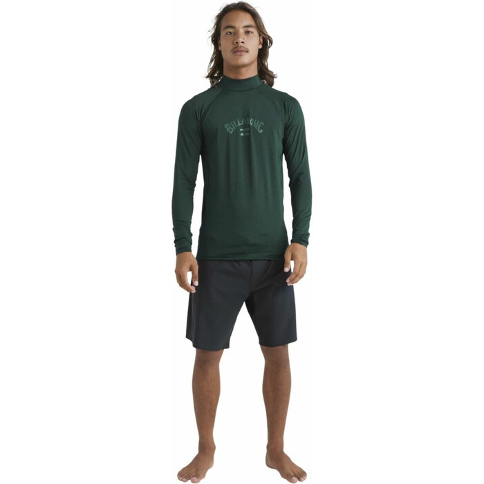 2024 Billabong Mens Arch Wave UV50 Long Sleeve Rash Vest ABYWR03011 - Billiard